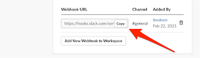 Slack の Webhook URL を保存